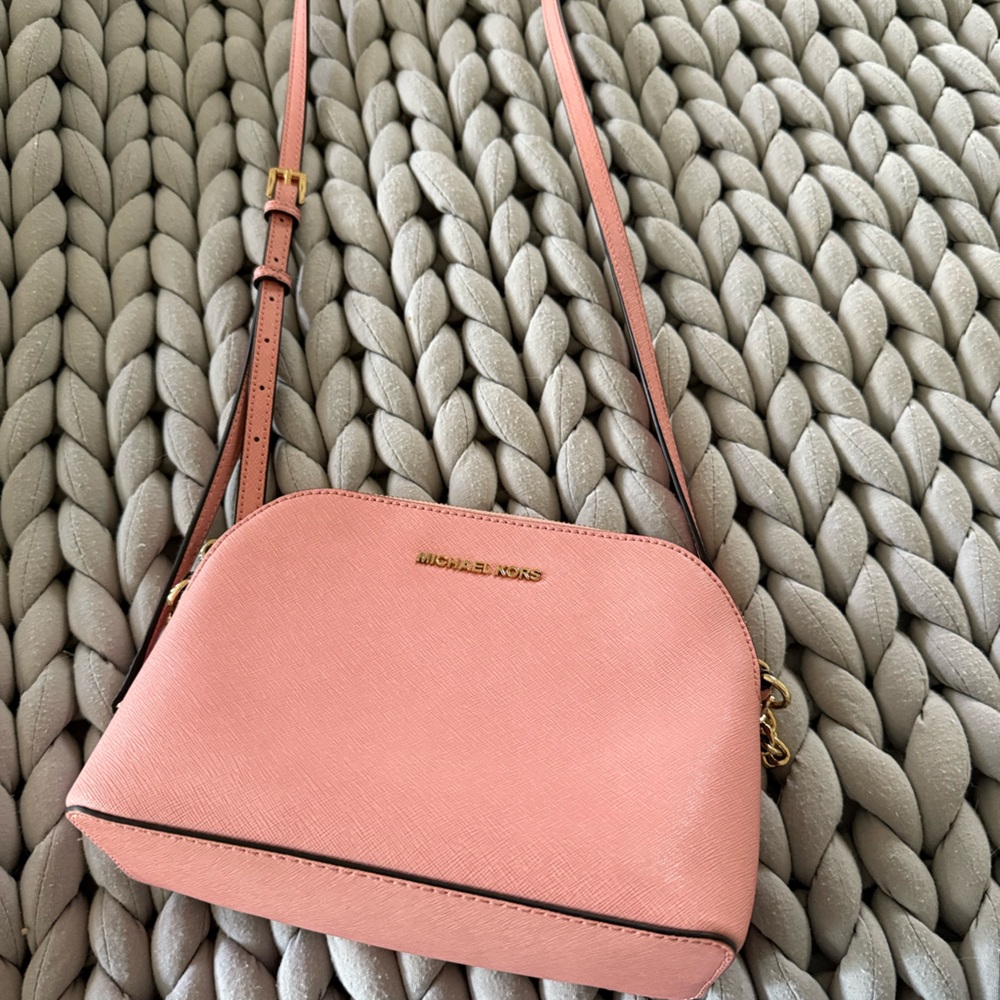 Michael Kors Pink Crossbody Bag with Braided Details